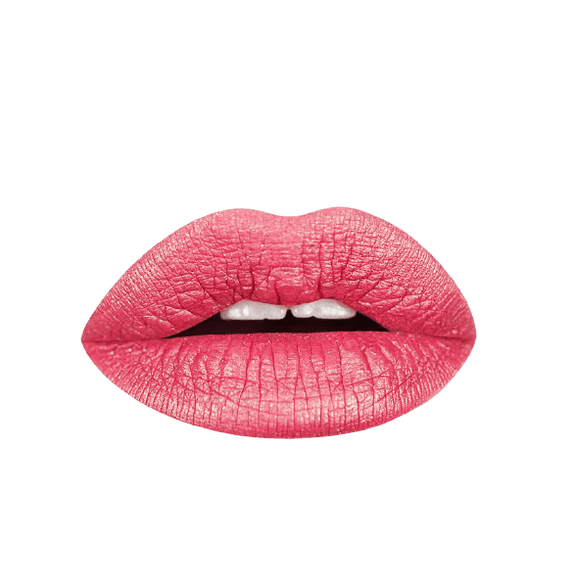 Aromi Metallic Liquid Lipstick | Peachy Pink, Coral Lip Color with Shimmery Finish (Rose Gold)