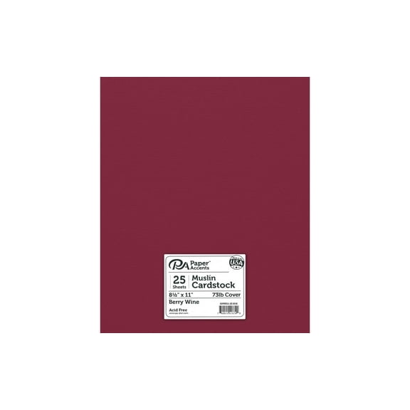 Paper Accents Card stock 8.5"x 11" Muslin 73lb Berry Wine 25pc