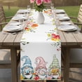 thumbnail image 4 of Gnomes Easter Table Runner - 48 Inch Long Eucalyptus Spring Floral Weeping Eggs Farmhouse Cotton and Linen Blended Dress Scarves Farmhouse Table Runner for Kitchen Dining, Coffee Table, 13" x 48", 4 of 8