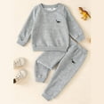 thumbnail image 5 of Jamsmile Toddler Boys Outfits Sets Dinosaur Embroidery Long Sleeve Hoodie And Jogger Cozy Wear Kids Boys Two Piece Outfits, 5 of 9