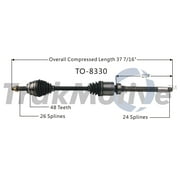 CV Axle Shaft Fits select: 2012-2017 TOYOTA CAMRY, 2009-2013 TOYOTA COROLLA MATRIX