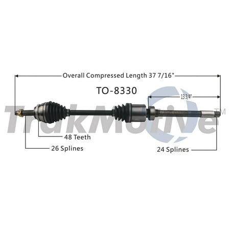 CV Axle Shaft Fits select: 2012-2017 TOYOTA CAMRY, 2009-2013 TOYOTA COROLLA MATRIX