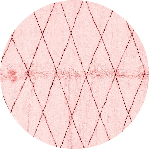 Ahgly Company Indoor Round Solid Red Modern Area Rugs, 5' Round