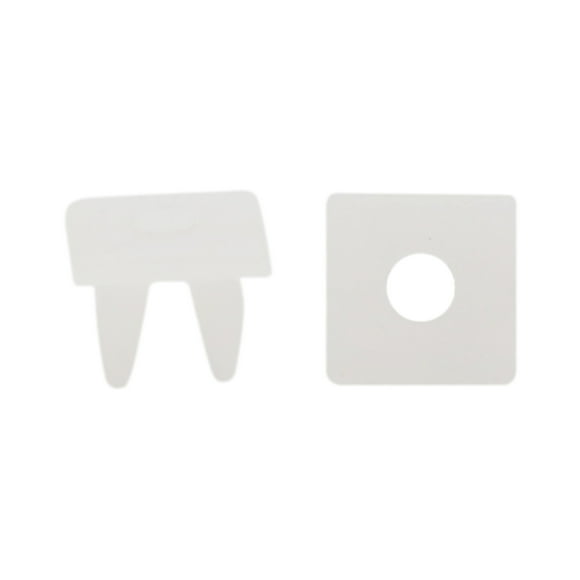 50Pcs Blanco Cuadrado Plástico Cierre Grapas Grapas Clips para auto Coche 7 x 6mm