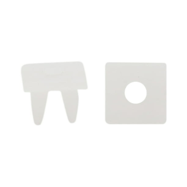 50Pcs Blanco Cuadrado Plástico Cierre Grapas Grapas Clips para auto Coche 7 x 6mm