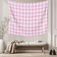 thumbnail image 5 of Pink Tapestry for Bedroom Wall Hanging Tapestry, Country French Rustic Buffalo Plaid Modern Art Ceiling Backdrop Tapestries Poster Blanket Wall Decor for Teens Room Living Room Dorm 59" x 79", 5 of 8