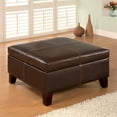 thumbnail image 3 of Bowery Hill Faux Leather Square Coffee Table Ottoman in Dark Brown, 3 of 3