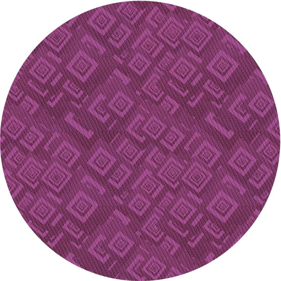 Ahgly Company Indoor Round Patterned Neon Pink Area Rugs, 8' Round