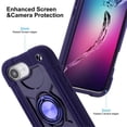 thumbnail image 4 of Case for Apple iPhone 17 Pro Max 6.9 Inch with Double ring Stand 360° rotating bracket PC+silicone, Heavy-Duty Military Grade Shockproof Phone Cover,Dark blue,For iPhone 17 Pro Max, 4 of 6
