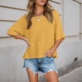 thumbnail image 3 of Half Sleeve T Shirts for Women Loose Fit Crewneck Plain Casual Blouse Basic Tee Shirt Summer Tops, 3 of 6