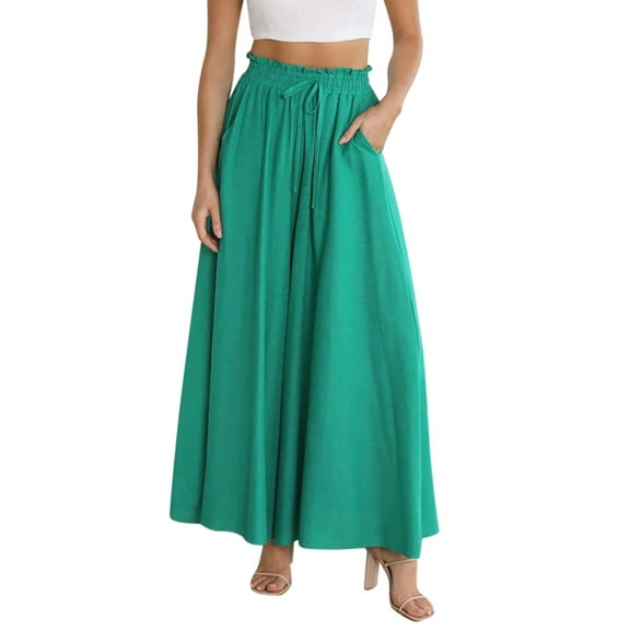 EDFBUYKRS Female Women Pants Casual Womens Fall Pants Petite Women's Pleats High Waisted Straight Pants Wide Leg Pants Women's Casual Loose Trousers Xxl