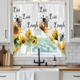thumbnail image 4 of Sunflower Bee Kitchen Window Curtains, Swag Curtains Valance for Bedroom Living Room Bathroom, Vintage Yellow Floral Farmhouse Watercolor Rod Pocket Window Curtain Block Drapes 2 Panels 28"x36", 4 of 9