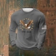 thumbnail image 2 of Mens 1776-2026 250th Anniversary Shirt Crewneck Long Sleeve Sweatshirt with Eagle Print Casual Loose Pullover Patriotic 4th of July Shirts, 2 of 3