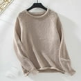 thumbnail image 5 of Wdgfv Crewneck Pullover Sweater Women Women's Solid Color Rollover Sweater Loose Fit Knitted Top Round Neck Autumn Winter Casual Fashion Soft Comfortable, 5 of 5