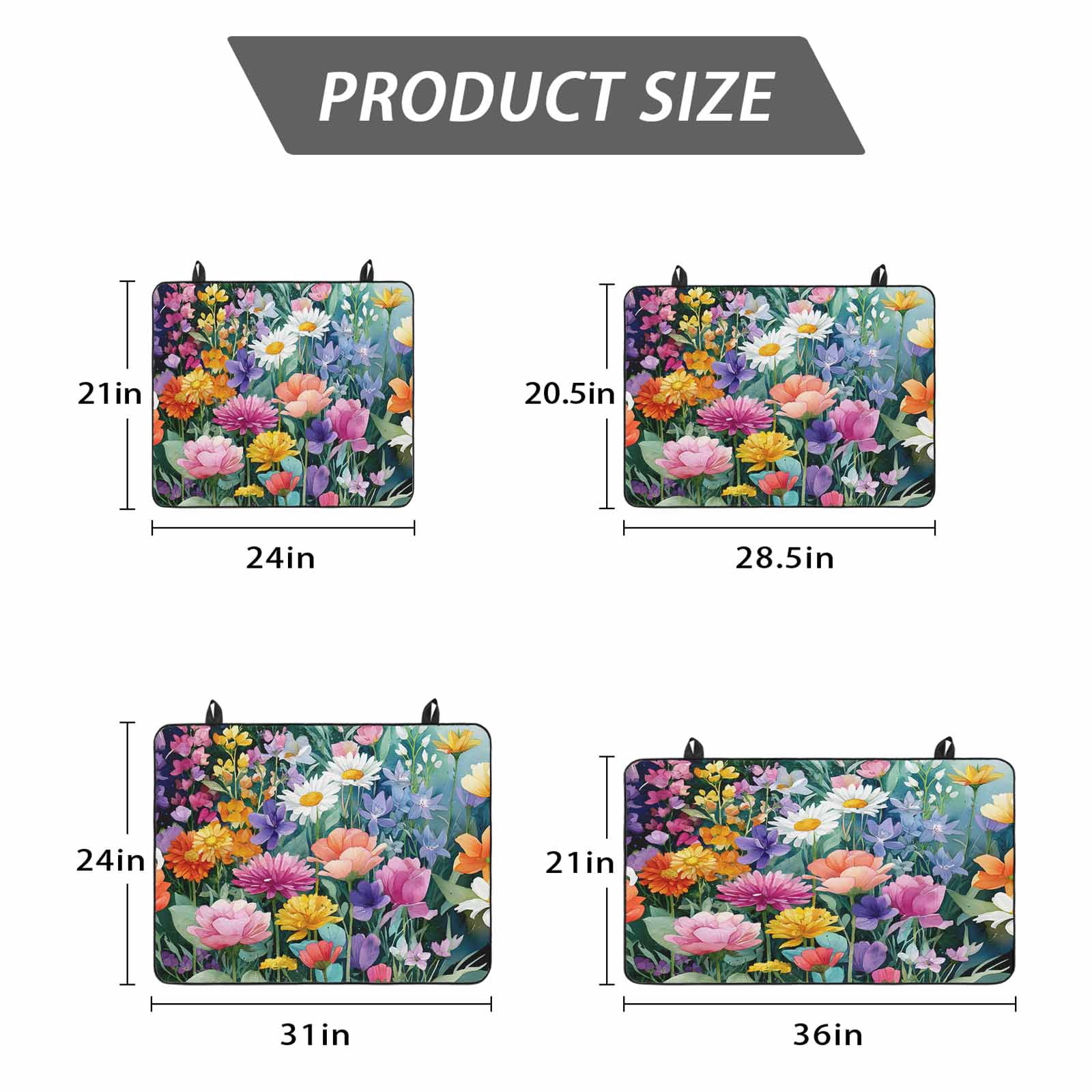 Watercolor Spring Floral Stove Top Cover for Electric Stove, Heat-proof & Non Slip Glass Top Stove Cover Protector, Farmhouse Flowers Colorful Kitchen Flat Cooktop Rubber Mat 24x21 Inches