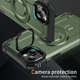 thumbnail image 4 of for iPhone 15 Case Magnetic with Camera Ring Kickstand, Slim Shockproof Military Protecive Wireless Charging Phone Cover Case Compatible with iPhone 15, Armygreen, 4 of 7