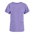 thumbnail image 3 of POROPL Scrub Tops for Women V-Neck Short Sleeve,2 Pocket Comfortable Scrub Shirts Size L-5XL, 3 of 5