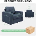 thumbnail image 3 of Tabaray Swivel Accent Chair, Recliner Armchair, Modern Round Barrel Chair with Storage Pocket, Single Sofa with Cup Holder and Cushion for Living Room, Bedroom, Guest Room, Office, 3 of 9