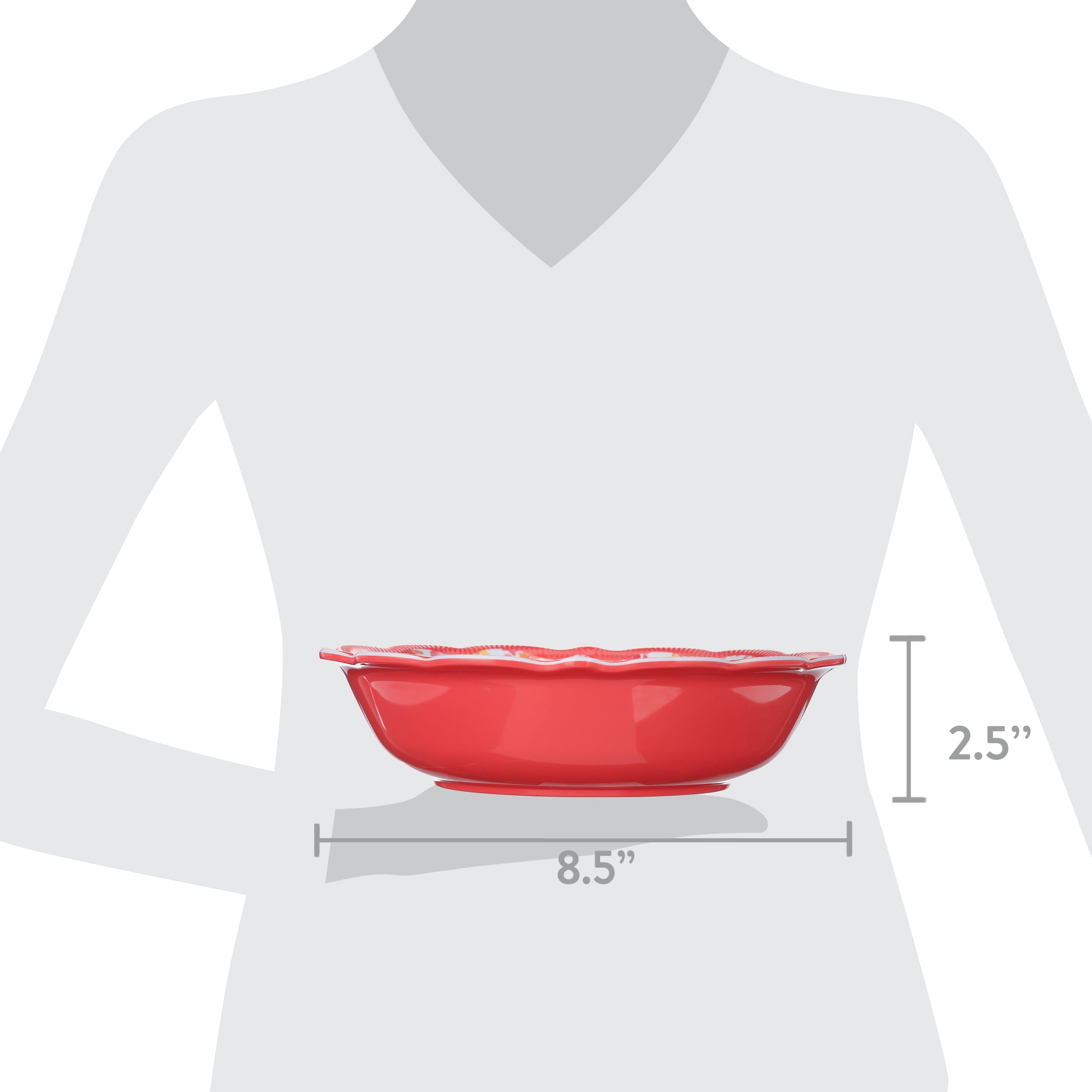 The Pioneer Woman Patchwork Medley Melamine Dinner Bowl, Coral