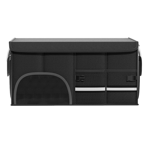 HOOWIFFY Car Trunk Organizer with Lid, Foldable Oxford Fabric Storage Box for SUV and Vehicle Cargo