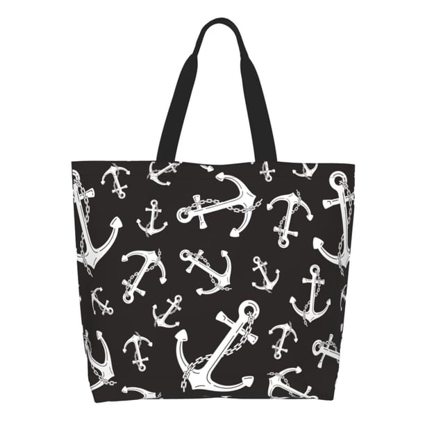 Disketp Anchor Bolsa Tote Estampada para Mujer, Bolso de Hombro y de Mano para Compras y Viajes