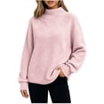 thumbnail image 2 of Xdegoge Women's Mock Neck Oversized Sweater Long Sleeve Textured Chunky Knit Pullover Jumper Fall Winter Casual Knitwear, 2 of 8