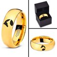 thumbnail image 4 of Tungsten Dog Puppy Yin Yang Band Ring 7mm Men Women Comfort Fit 18k Yellow Gold Dome Polished, 4 of 4