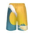 thumbnail image 3 of Men's Pajama Bottoms Athletic Shorts For Men Casual Cotton A Huge Ocean Waves and Sand, 3 of 7
