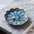 thumbnail image 6 of YAMB Ceramic Jewelry Trinket Tray, 4.5" Multi-Color Decorative Ring Earring Bracelet Holder, Scalloped Small Storage Dish for Vanity Dresser Bathroom Tabletop Home Decor, 6 of 7