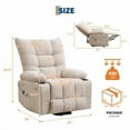thumbnail image 5 of Ataucjin Power Lift Recliner Chair for Elderly with Massage and Heat,Overstuffed Wide Recliners,Oversized Swivel Rocker Recliner with Soft Padded Upholstery,Side Pocket & Cup Holders for Living Room, 5 of 8