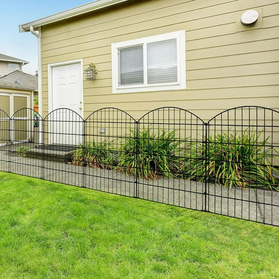 Metal Garden Fence 40 inch H x 28 inch  (5 Panels) No   Outdoor Rustproof Animal Barrier Fencing for Dog, Yard, Flower Bed