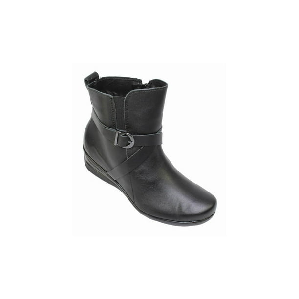BOTAS BOTINES VESTIR GIUSTO DAMA MUJER NEGRO PIEL 90101 LEON 90101p
