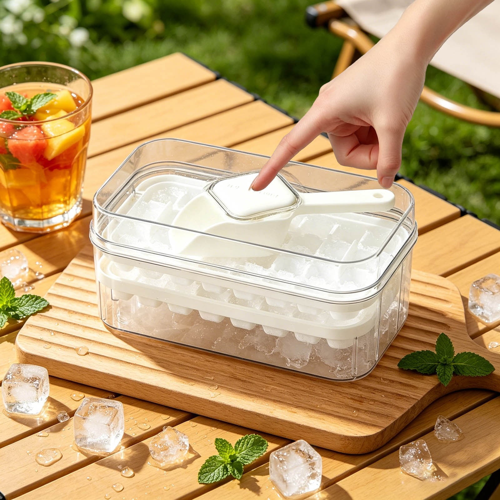 Button With Lid 28 Cavity Silicone Tray Storage And Easy Release Freezer For Home Kitchen Party Small Babies for Ice Cubes Ice Sphere Ice Tray Shapes Big round Silicone Tray Baby Food Food Lots Cubes