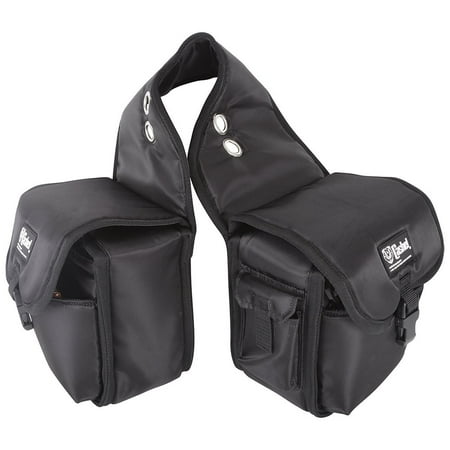 Medium Classic Equine Horse Saddle Rear Bag Padded Pocket Black