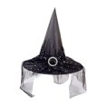 thumbnail image 1 of Sombrero de bruja de Halloween Sombrero puntiagudo de ala ancha espeluznante aterrador Halloween ER Sombrero de bruja, 1 of 7