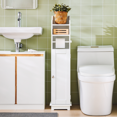 thumbnail image 1 of SoBuy FRG177-W, Support de Rouleau de Papier Toilette pour Salle de Bain, Armoire de Rangement Autoportante, Blanc, 1 of 8