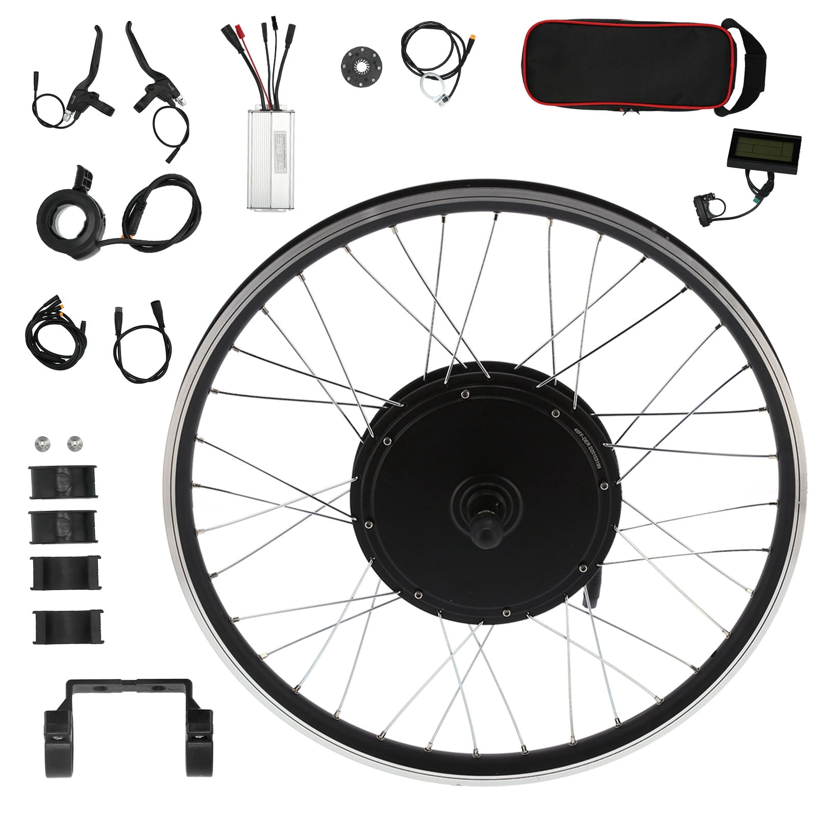 Kit De Conversion Vélo Électrique 20" 48V 1000W – Moteur Puissant Avant, Freins V/Disque, LED & Accélérateur Pouce