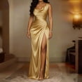 thumbnail image 4 of Bbyeadc Formal Dresses for Women Cocktail Evening Wedding Guest Dress Tight Waist Backless High Slit Bodycon Maxi Dress,Gold (S), 4 of 6