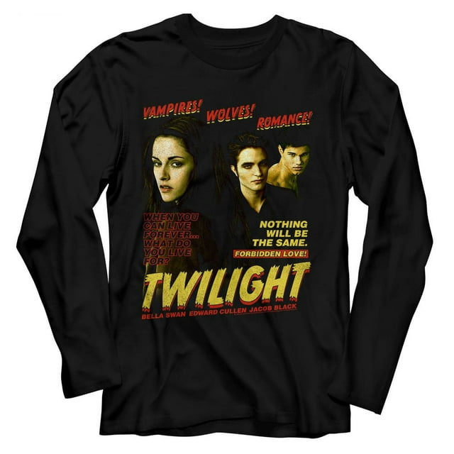 Twilight Vampires Wolves Romance Black Long Sleeve T-Shirt Xl