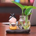 thumbnail image 4 of GUOOL Tang Lady Vase Hydroponique avec Figurine en Résine Stand Moderne Terrarium Vase en Verre StyleA, 4 of 9