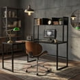 thumbnail image 3 of Spaco Reversible L-Shaped Corner Desk with Storage Bookshelf-Black, Office Desk, Gaming Computer Desks for Study,Working,Writing, 3 of 8