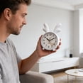 thumbnail image 6 of AuroraX Small Bedroom Alarm Clock Mini Alarm Clock Snooze Function Battery Operated Silent Mode Clear Display Bedside Alarm Clock White, 6 of 6