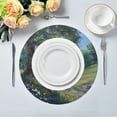thumbnail image 5 of Round Placemats Set of 4 Heat Resistant Washable Kitchen Table Decorations 15.4in Flower-covered Forest Paths, 5 of 7