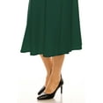 thumbnail image 5 of Women's Plus Size A-Line High Waist Elastic Band Pleated Solid Midi Skirt, 5 of 6