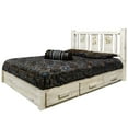 thumbnail image 6 of Homestead Collection Platform Bed w/ Storage, Twin w/ Laser Engraved Elk Design, Ready to Finish, 6 of 7