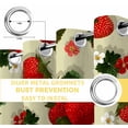 thumbnail image 4 of Beige Red Strawberry Blackout Curtains for Bedroom, Spring Floral Watercolor Summer Botanical Thermal Insulated Kitchen Drapes with Grommets, Light Blocking Window Treatment, 2 Panels 52" x 84", 4 of 7
