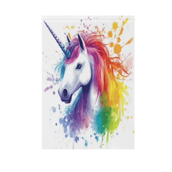 Rainbow-colored Unicorn Garden Flag Double Sided Outdoor Banners Yard Flags for Garden Home Holiday Decorations