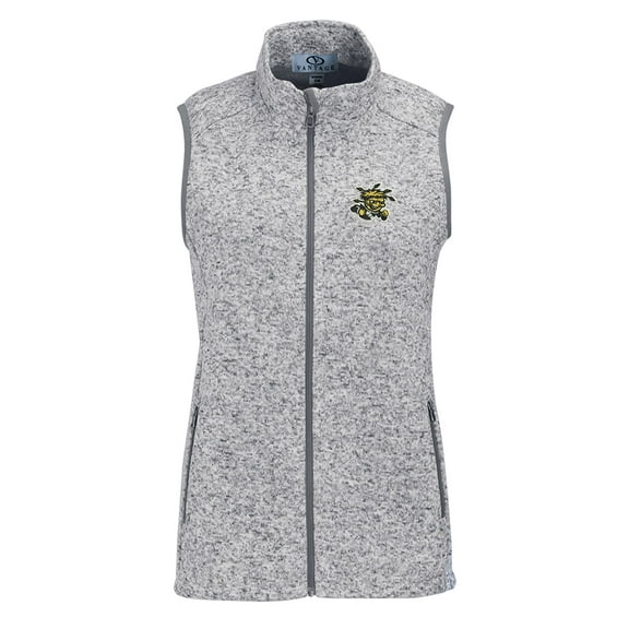 Women's Heather Gray Wichita State Shockers Summit Fleece Full Zip Sweater Vest