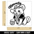 thumbnail image 2 of Adorable Cowboy Cat Meowdy Howdy Self-Inking Rubber Stamp Ink Stamper - Purple Ink - Small 1 Inch, 2 of 7