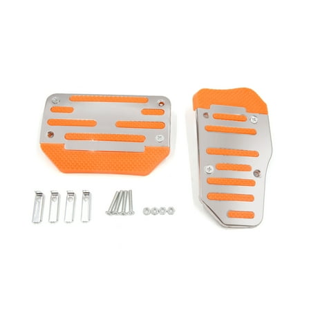 - 2 in 1 Racing Sports Non-Slip Automatic Car Gas Brake Pedal Pads Cover Orange